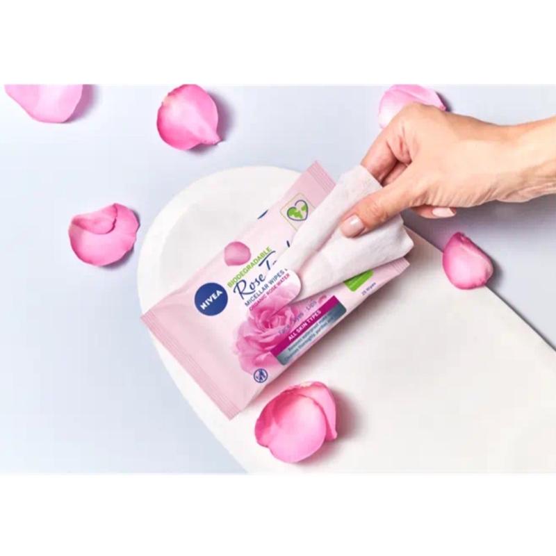 25-PIECE ROSE WATER MAKE-UP REMOVAL WIPES