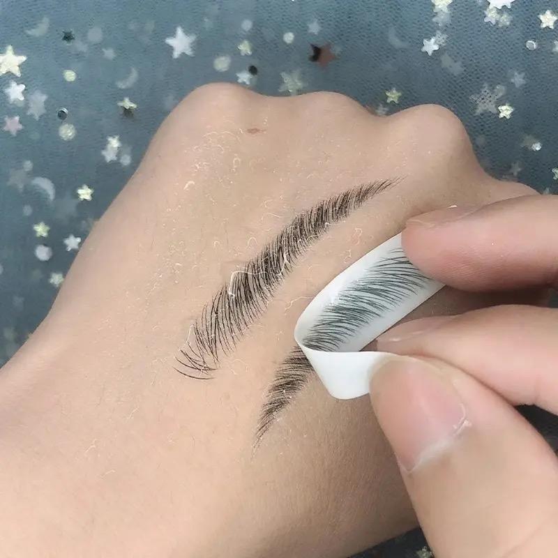 4D Hair Like Eyebrows Stickers Makeup Waterproof Eyebrow Tattoo Sticker Long Lasting Natural Fake Eyebrow Stickers Cosmetics