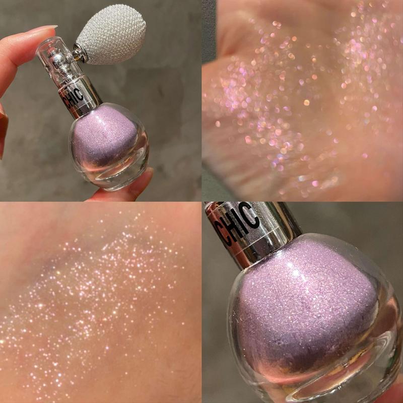 Glitter Highlighter Powder, 1 Count Shimmering Body Spray Powder, Long Lasting Body Shimmer Powder, Shiny Body Makeup for Women & Girls