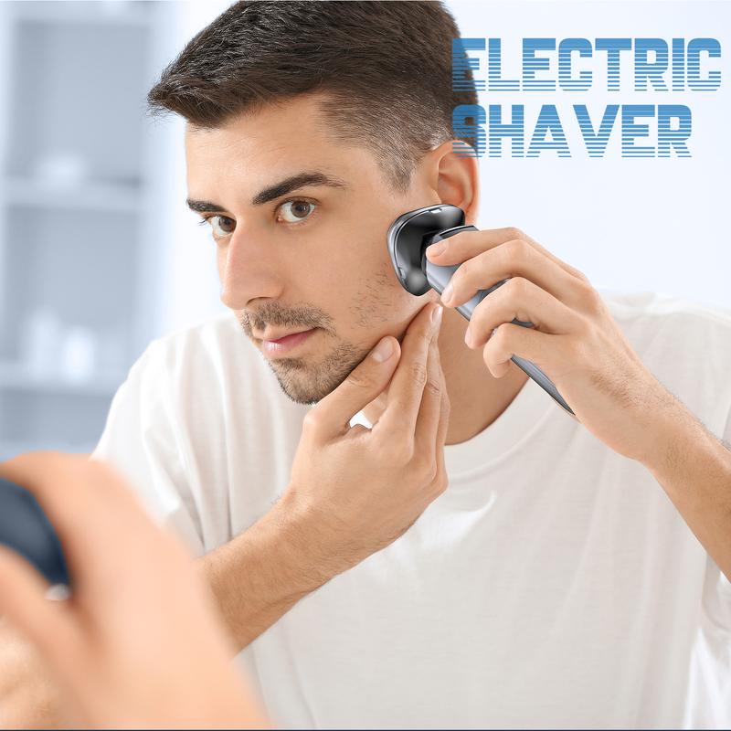 Electric Shaver Men's Electric Shaver - Men's Electric 3D Dry Shaver with Magnetic Shaving Heads IPX7 with Travel Lock Wet and Dry Shaver