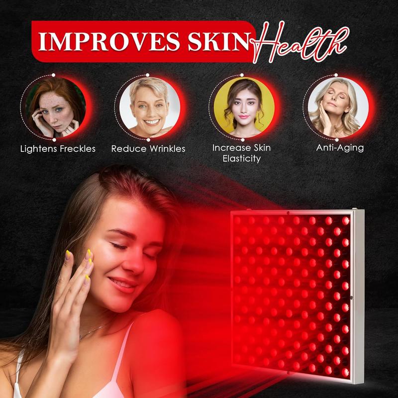 LED-Red-Light-Therapy-for Face Body- 45W LED Panel Deep 660nm & Near Infrared Red Light Therapy 850nm Red Light Combo w Hanger, Skin Care Beauty, Hair Growth, Pain Relief of Muscles Joint