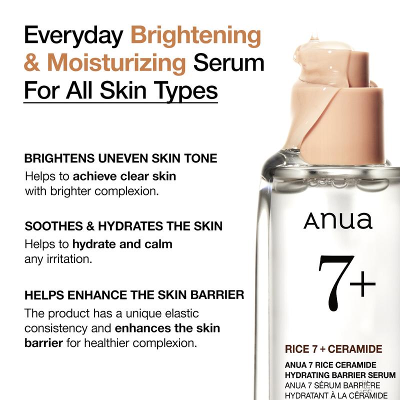 [Anua Official Shop] 7 Rice Ceramide Hydrating Barrier Serum (50ml, 1.69 fl.oz.) ｜ Skin Repair, Hydrate Skincare for Glass skin, korean skin care