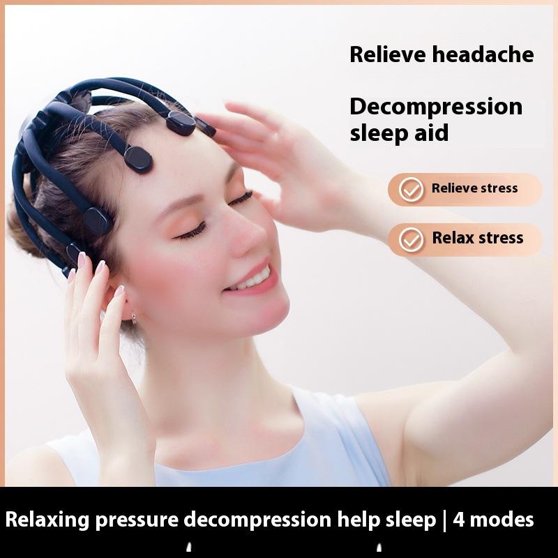 Head massager, octopus vibration massage, electric scalp massage brush claw, decompression and relaxation therapy, relieve headaches and stress