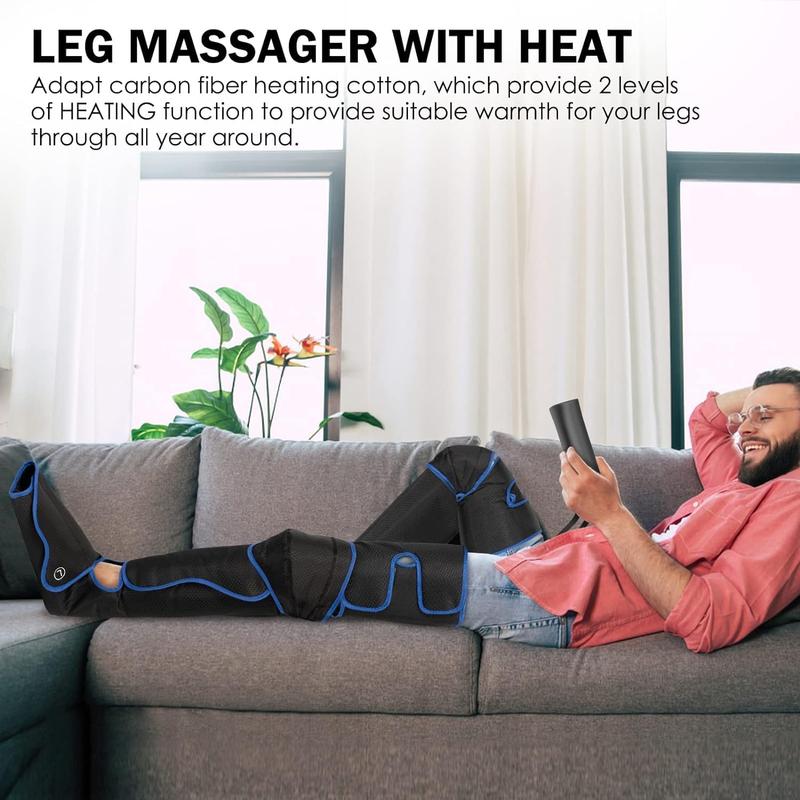 TOLOCO Leg Massager, ARelaxation and Relief with 6 Modes 3 Vibration, air Compression for Circulation, Birthday Christmas Gifts for Women&Men