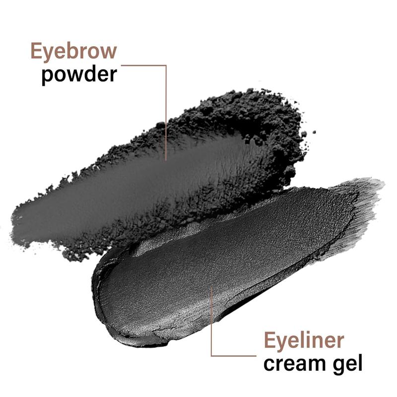 Cream Eyebrow Duo Kit, Brow Powder and Eyeliner Gel, Eye Brow Pomade Waterproof Highly Pigmented, Filler Thicker Brows, with Dual Head Brush Makeup Matte Silky Cosmetic