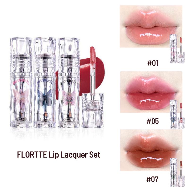 FLORTTE Merlia Lip Lacquer - Glossy Moisturizing Radiant Lipgloss Lip Care Lipstick