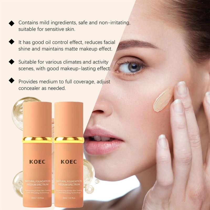 4 In 1 Foundation Liquid Foundation,  Hydrating Medium Full Coverage Concealer,  Long Wear Foundation Cosmetic