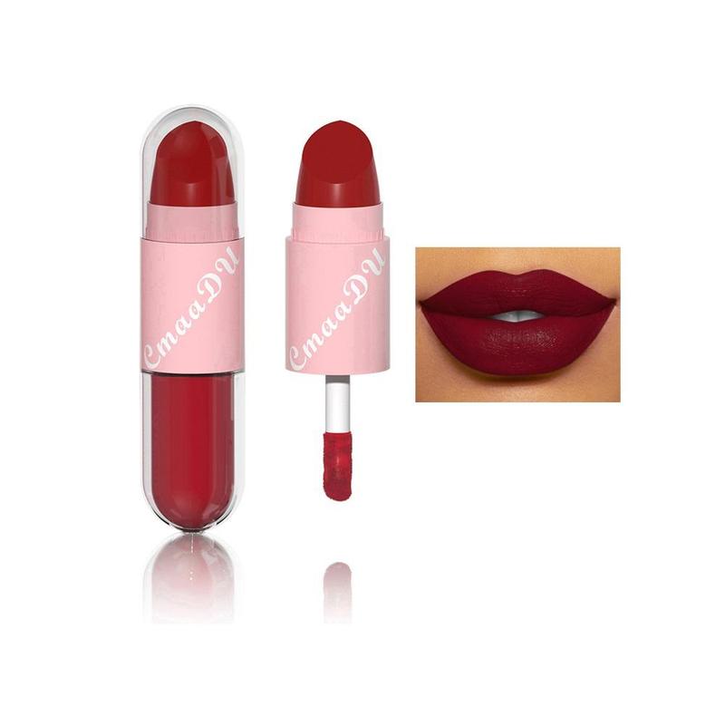 2 in 1 Matte Lipstick, Long Lasting Moisturizing Lip Gloss, Lip Makeup Tools for Girls and Women, Beauty & Personal Care, Cosmetic Beauty Gifts