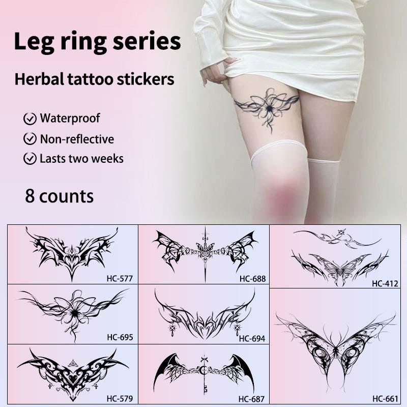 Butterfly & Heart Pattern Temporary Tattoo Sticker, 8 Sheets Waterproof Fake Tattoo Sticker, Body Art Decoration for Women & Men, Christmas Gift