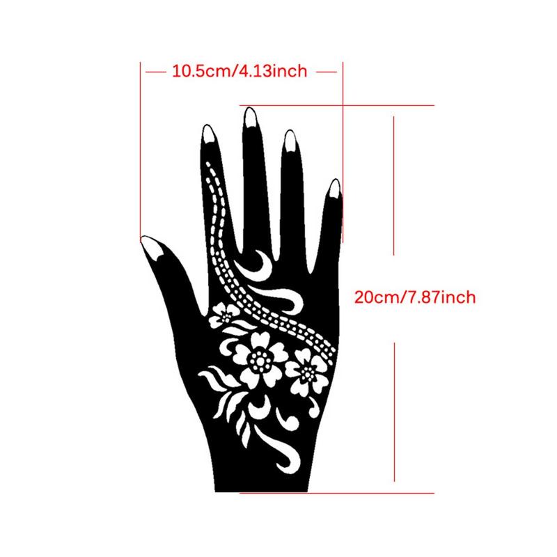 Hollow Out Design Temporary Tattoo Stencil, 6 Counts set Disposable Floral Design Body Art Templates for Women, Perfect for Women