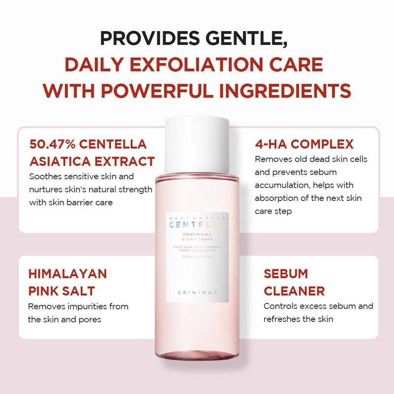 [SKIN1004 Official Shop] Madagascar Centella Poremizing Clear Toner 7.1 fl.oz, 210ml for Keratin Plug and Sensitive Skin Skincare Cleansing