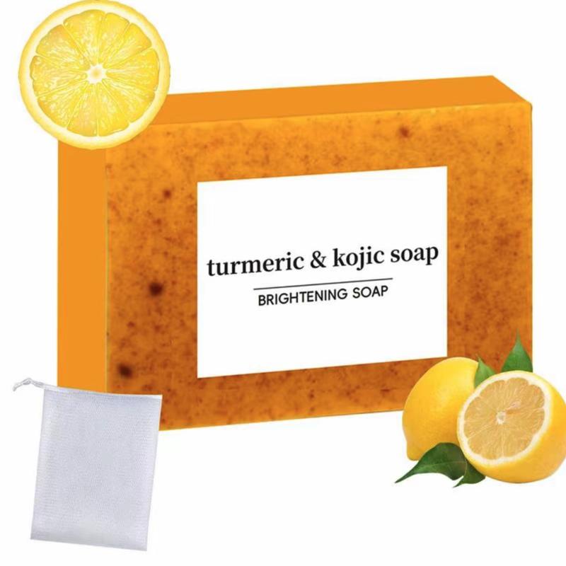 3PCS Lemon Turmeric KojicAcid Soap, Turmeric & Kojic Acid Soap, Kojic Acid Soap, Soap Body CareBody Wash Lemon Flawless Organic