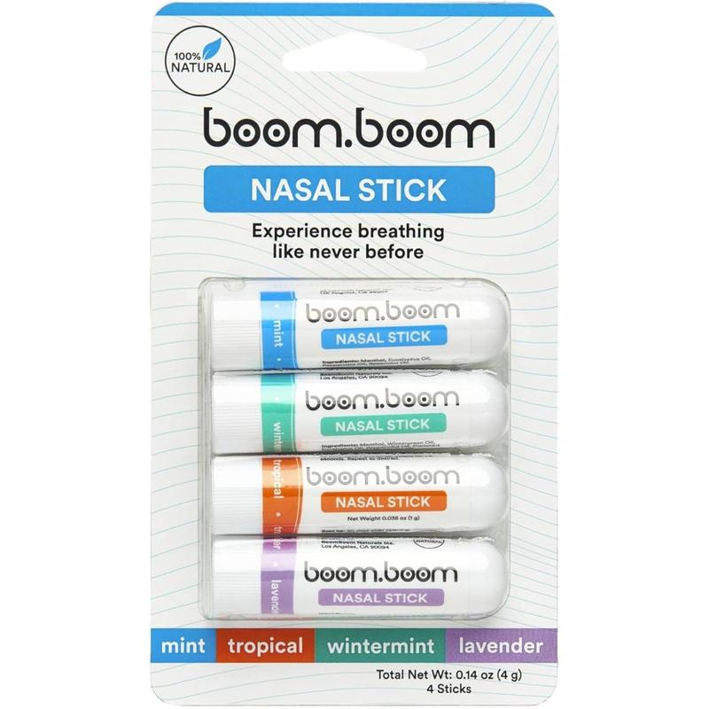 Nasal Stick inhalers (4 Pack) Boom  Powerful Essential Oil  Vapors | Boom Featured on Shark Tank | Breathe In Life Carrier & Essential Oils,for nic | sleepoom