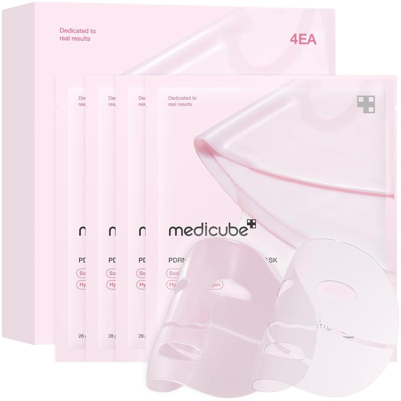 Medicube Salmon DNA PDRN Pink Collagen Jelly Gel Mask | Overnight Face Mask for Glass Glow Skin- Elasticity, Hydrating, Firming and Moisturizing | Korean Skincare, 28G, 4Ea Medicube