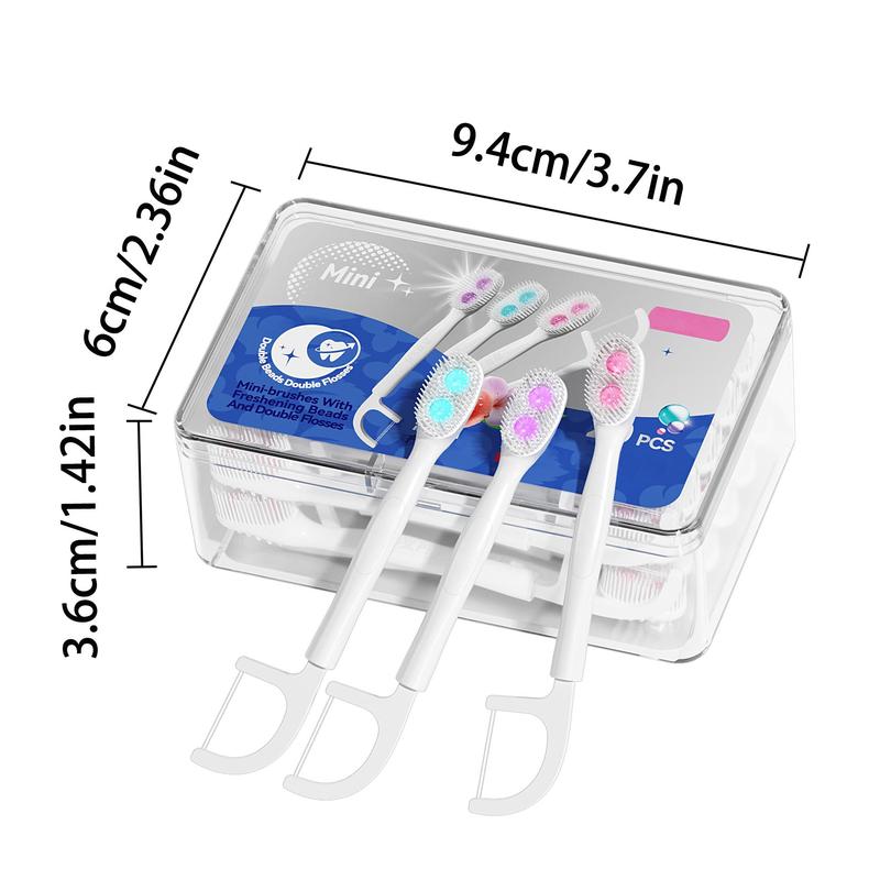 Disposable Mini Toothbrush with Built-in Toothpaste and Ultra-fine Disposable Double-layer Dental Floss (20 Pieces box), Portable Travel Toothbrush with Toothpaste for Home Travel Oral Care Tools, Christmas Gift