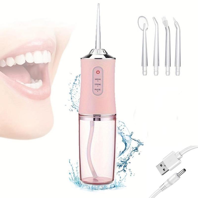 4 in 1 Electric Water Flosser for Deep Cleansing, 1 Count Portable Rechargeable Oral Irrigator for Home Travel, Water Irrigator Tooth Brush, Daily Oral Care Tool for Men & Women, Christmas Gift