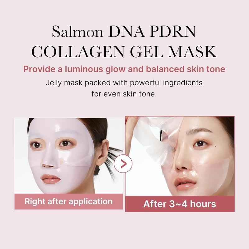 Medicube Salmon DNA PDRN Pink Collagen Jelly Gel Mask | Overnight Face Mask for Glass Glow Skin- Elasticity, Hydrating, Firming and Moisturizing | Korean Skincare, 28G, 4Ea Medicube