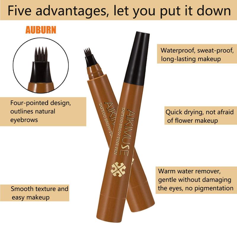 Liquid Eyebrow Pen Waterproof Microblading Eyebrow Pencil with a Micro-Fork Tip Applicator Creates Natural Looking Brows Effortlessly Makeup Smooth