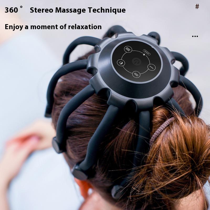 Head massager, octopus vibration massage, electric scalp massage brush claw, decompression and relaxation therapy, relieve headaches and stress