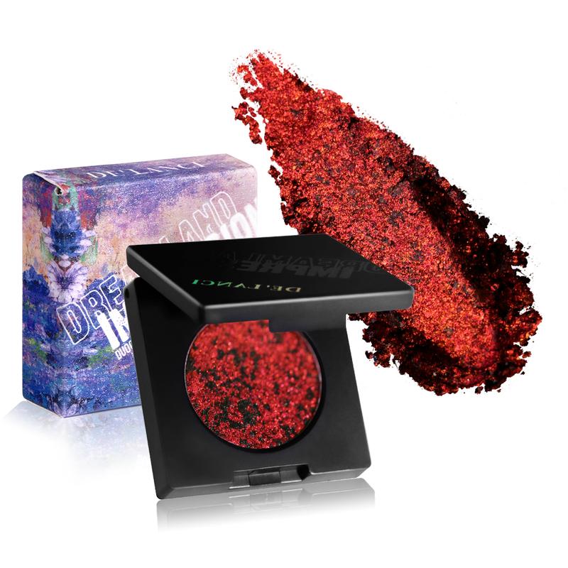 Delanci Black+Red+Gold Dreamland Duo Chrome Eyeshadow Palette Highly Pigmented Shades for Creative, Playable Makeup - Bold, Eye-Catching Looks for Makeup Enthusiasts