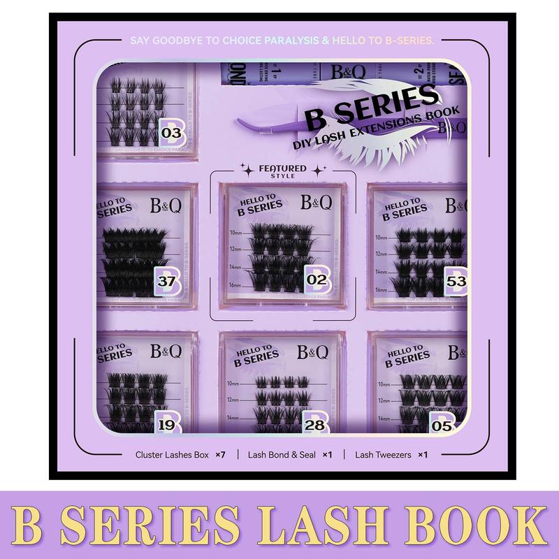 B&Q Lash l B×× Waterproof Kit l B02,B Series Lash kit,Bond & Seal,Remover,Tweezer,Brush,DIY Lash Extension at home Long lasting Poolproof Windproof Beginner Friendly Makeup Cosmetic