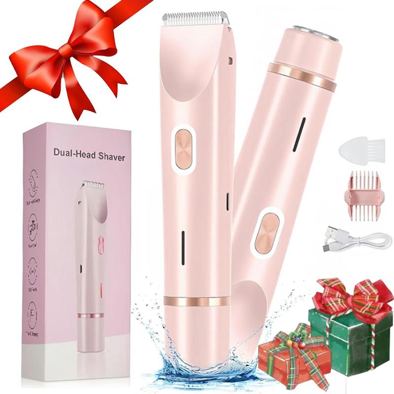 Electric Bikini Trimmer for Women, Rechargeable 2 in 1 Body & Facial Hair Removal, Waterproof Wet & Dry Use Trimmer for Women, Christmas Gift