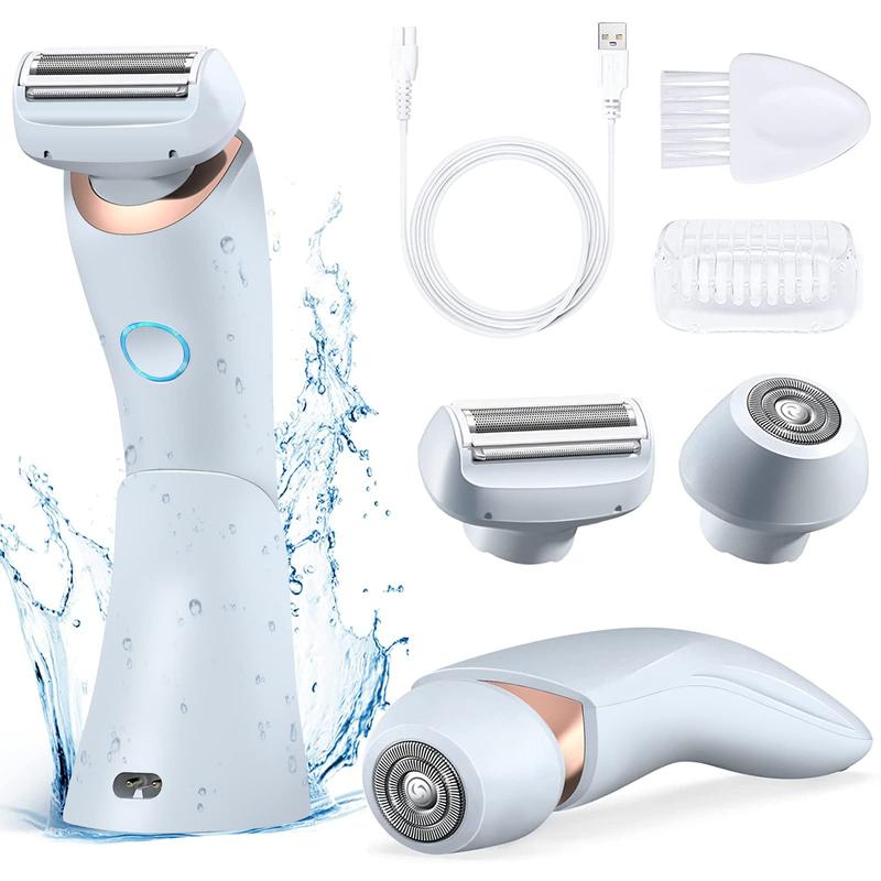 Electric Shaver for Women BestElectric Razor for Womens Bikini Legs Underarm Public Hairs Rechargeable Trimmer with Detachable Head Cordless WetDry Use Precise Safe