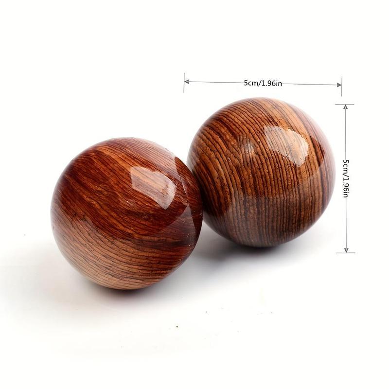 Wooden Health Ball, 1 Pair Hand Exercise Stress Ball, Hand Massage Ball For Muscle Relaxation