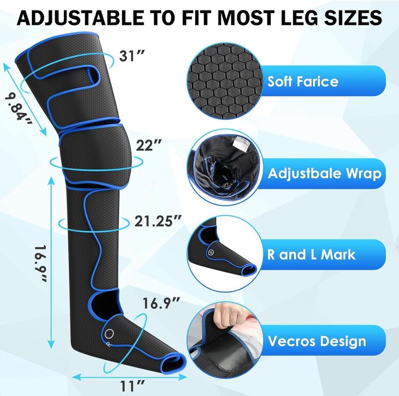 TOLOCO Leg Massager, ARelaxation and Relief with 6 Modes 3 Vibration, air Compression for Circulation, Birthday Christmas Gifts for Women&Men