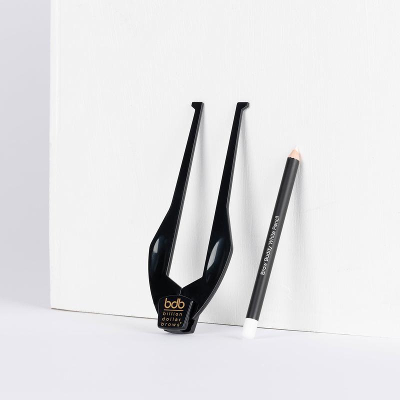 Billion Dollar Beauty - Brow Buddy Kit for Perfect Brow Symmetry with White Pencil Makeup Cosmetic