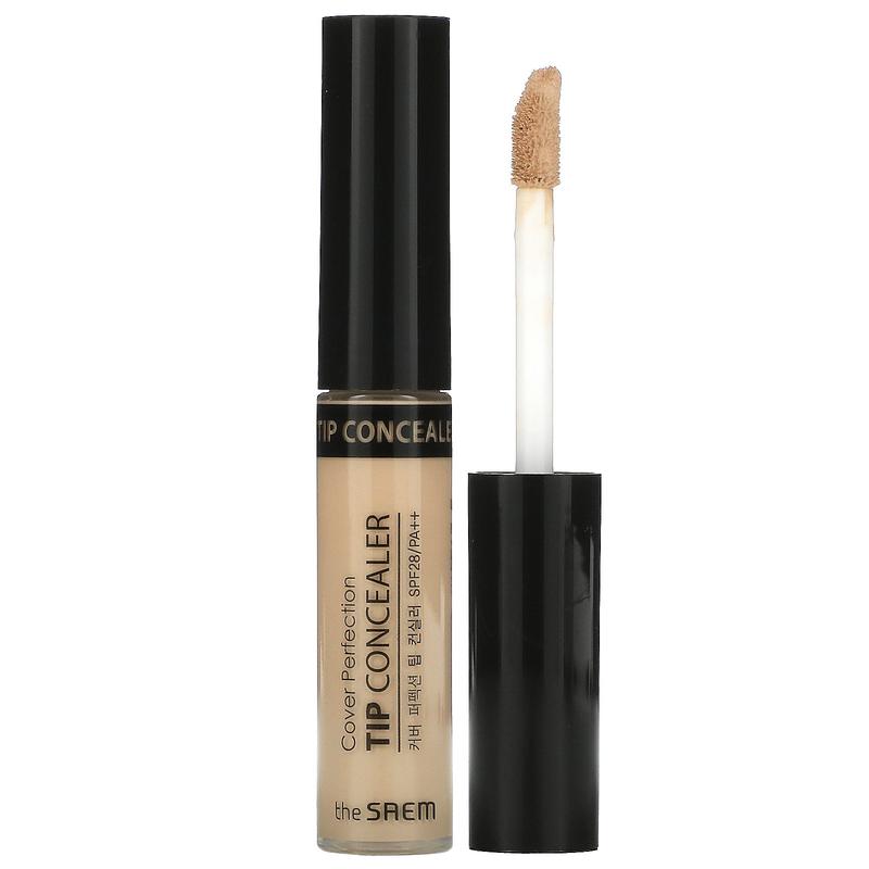 The Saem Cover Perfection, Tip Concealer, SPF 28 PA++, 01 Clear Beige, 0.23 oz