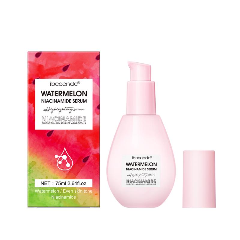 Watermelon Niacinamide Moisturize Serum for Face Skin Care, Hydrating & Brighten with Hyaluronic Acid, Glycerin and Vitamin E, Lightweight Facial Serum & Priming Liquid Highlighter(75ml)