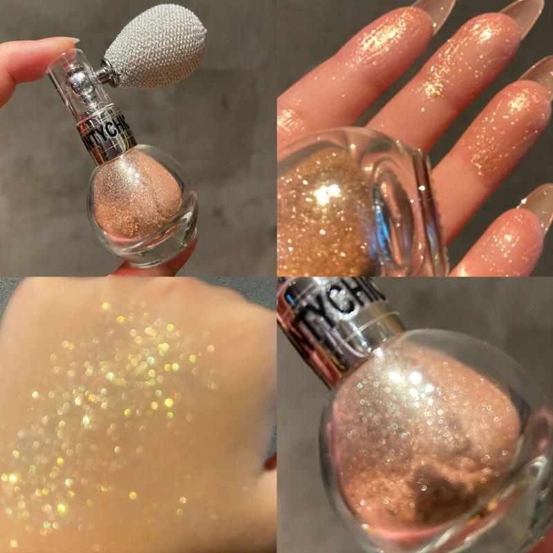 Glitter Highlighter Powder, 1 Count Shimmering Body Spray Powder, Long Lasting Body Shimmer Powder, Shiny Body Makeup for Women & Girls