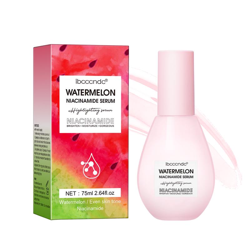 Watermelon Niacinamide Moisturize Serum for Face Skin Care, Hydrating & Brighten with Hyaluronic Acid, Glycerin and Vitamin E, Lightweight Facial Serum & Priming Liquid Highlighter(75ml)