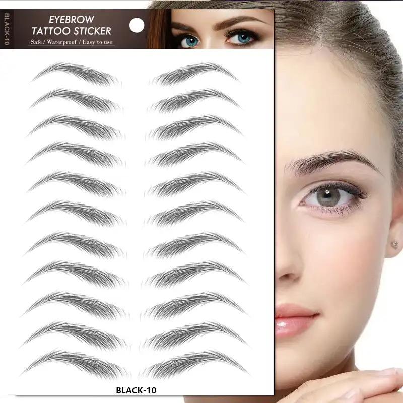 4D Hair Like Eyebrows Stickers Makeup Waterproof Eyebrow Tattoo Sticker Long Lasting Natural Fake Eyebrow Stickers Cosmetics