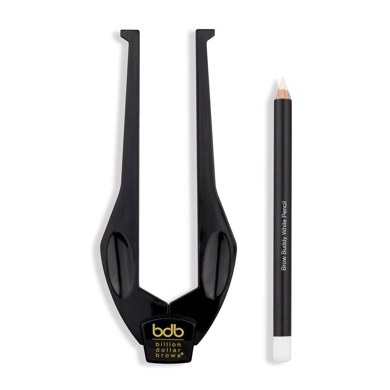 Billion Dollar Beauty - Brow Buddy Kit for Perfect Brow Symmetry with White Pencil Makeup Cosmetic