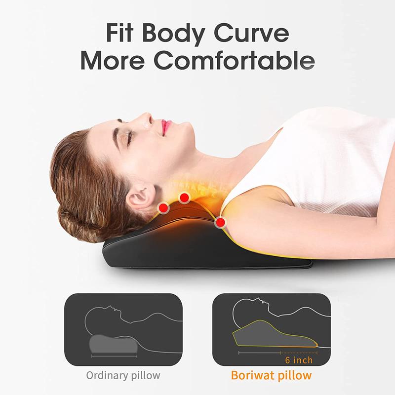 Boriwat Back Massager with Heat, Massagers for Neck and Back, 3D Kneading Massage Pillow for Back, Neck, Shoulder, Leg Pain Relief, Gifts for Father Day