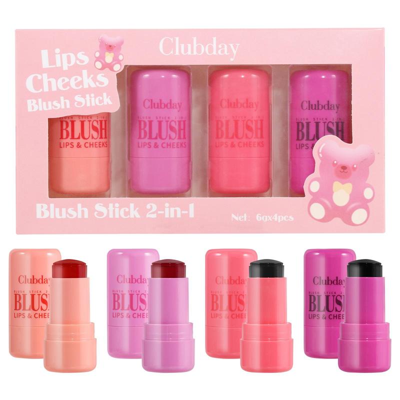 Long Lasting Blush Sticks, 4 Counts set Natural Look Blushes For Daily Makeup, Lightweight Soft Color Shadows, For All Skins