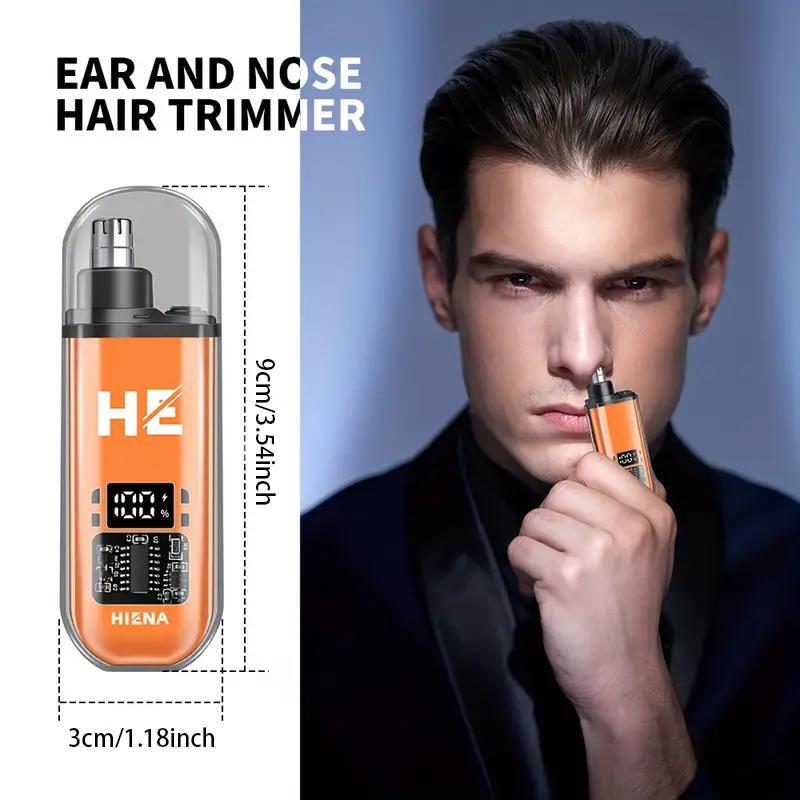 Portable Electric Nose Hair Trimmer, USB Rechargeable Nose Hair Shaver, LED Display Men's Grooming Tool, Christmas Gift