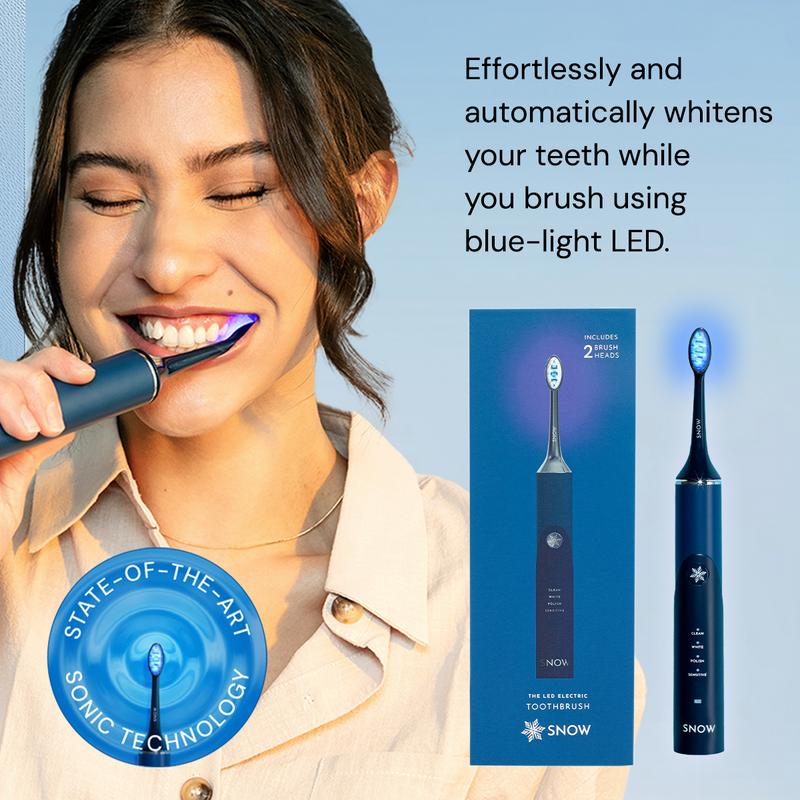 SNOW LED Whitening Electric Toothbrush Gen2 | Dentist-Designed Electric Toothbrush for Adults | Sonic Technology, LED Light, Modes, Timer, Rechargeable | Teeth Whitening