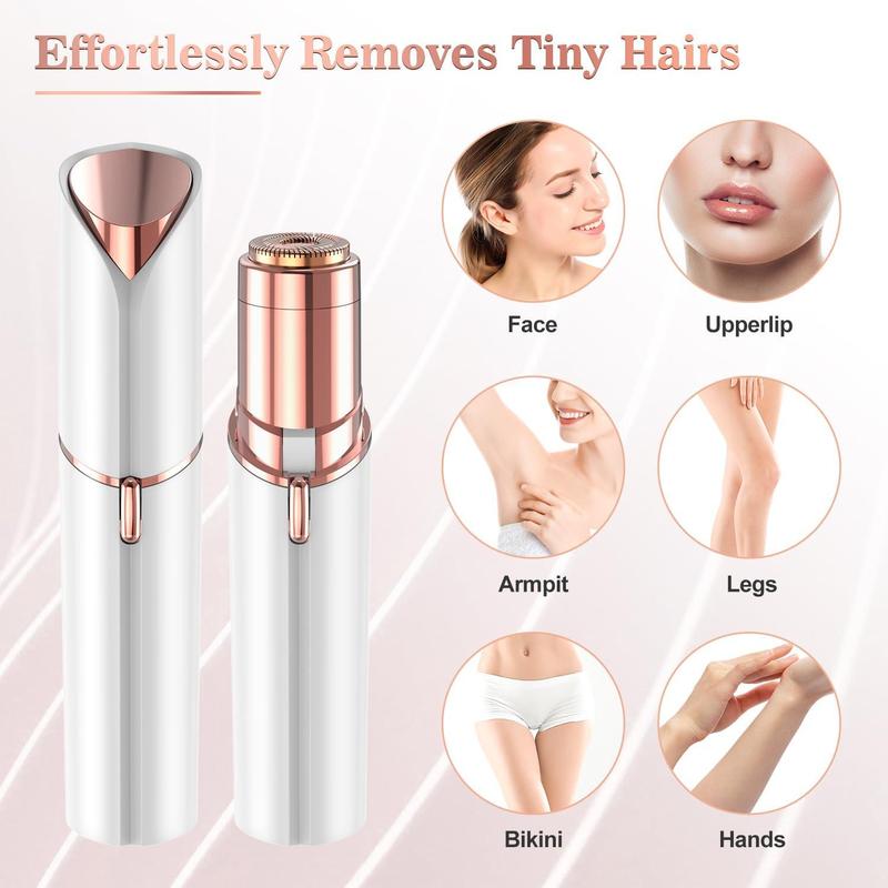 Portable Electric Facial Hair Remover, 1 Box Rechargeable Electric Eyebrow Trimmer for Women, Electric Hair Removal Tool, Hair Trimmer with LED Light, Christmas Gift for Girlfriend