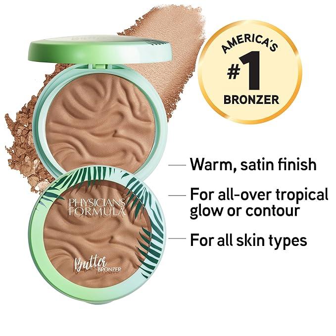 Physicians Formula Murumuru Butter Bronzer, Moisturizing, Nourishing Murumuru Butter Blend for Silky All-Day Luminous Glow, Dermatologist Tested, Hypoallergenic, Vegan & Cruelty-Free -Bronzer