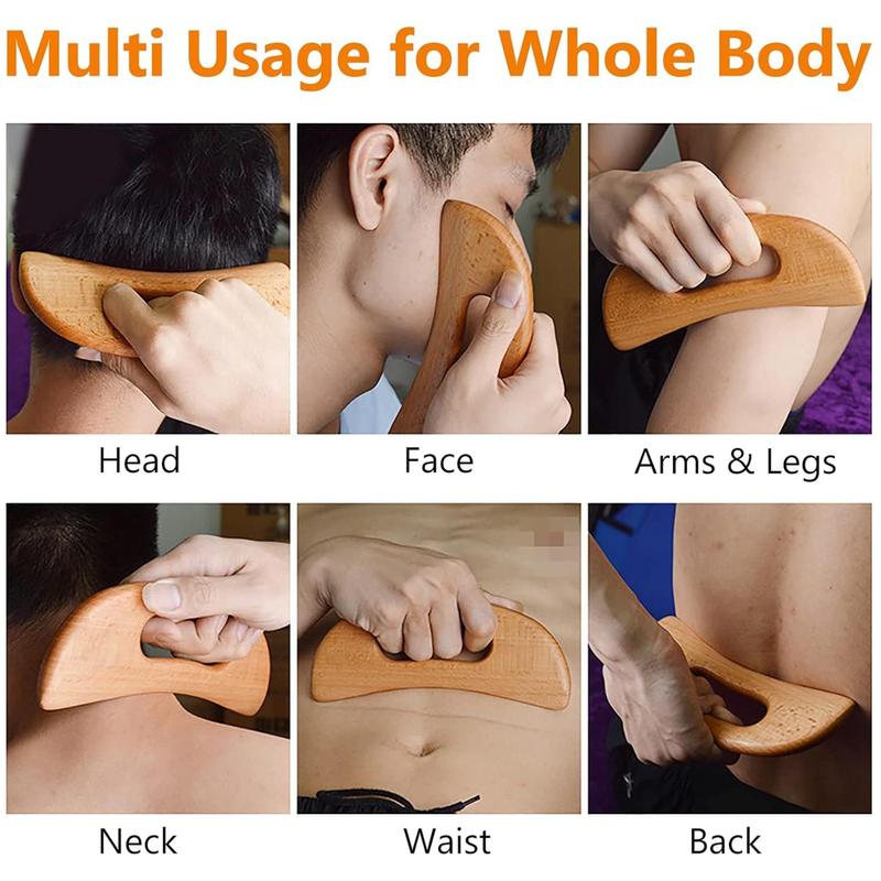 Wooden Manual Massage Tool, Double Ended Acupoint Relaxation Scraping Board, Handheld Massage Tool for Muscle Fatigue Relief, Christmas Gift