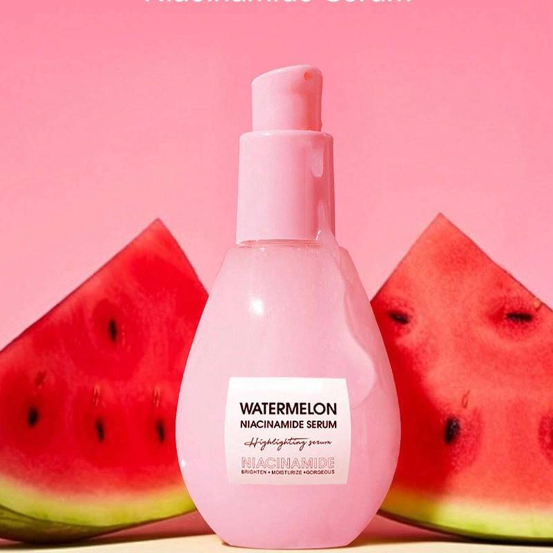 Watermelon Makeup Primer Cream- Watermelon Niacinamide Dew Hydrating Serum with Hyaluronic Acid, Vitamin E - Lightweight Facial Serum & Priming Liquid Highlighter (60ml)