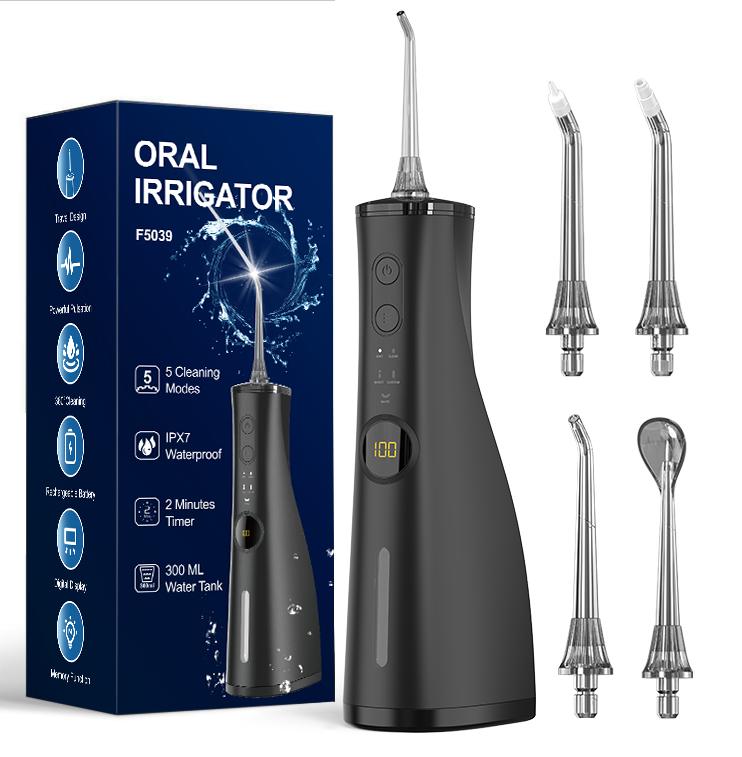 Oral lrrigator 5 In 1 Water Flosser -lPX7 Cordless Portable and RechargeableIrrigation Cleaner -Comprehensive DailyTeeth Care Solution for Men Women