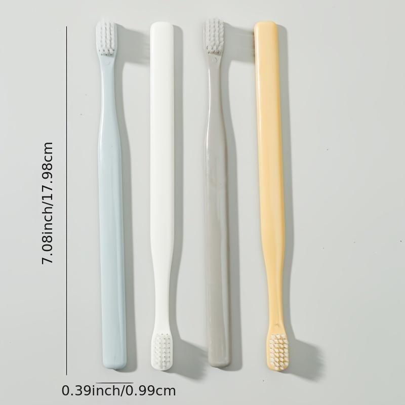 4pcs Reusable Toothbrush Set, Solid Color Toothbrush, Soft Bristle Teeth Cleaning Tool For Adults