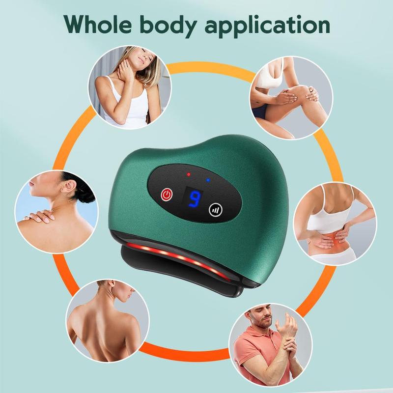 12-level Vibration Heating Gua Sha Board, 1 Box USB Charging Electric Massage Board, Professional Massage Device for Home & Travel, Christmas Gift