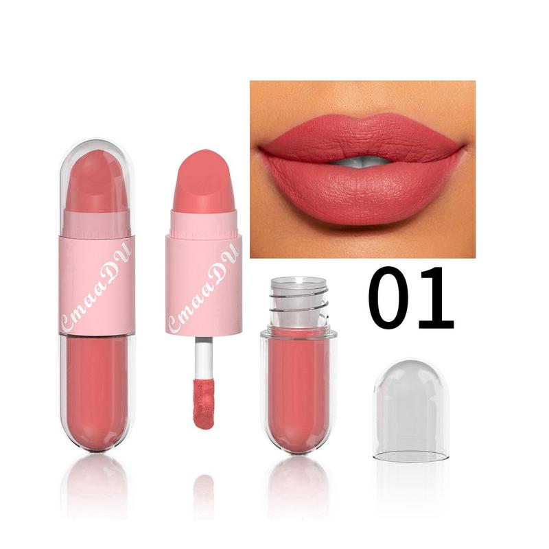 2 in 1 Matte Lipstick, Long Lasting Moisturizing Lip Gloss, Lip Makeup Tools for Girls and Women, Beauty & Personal Care, Cosmetic Beauty Gifts