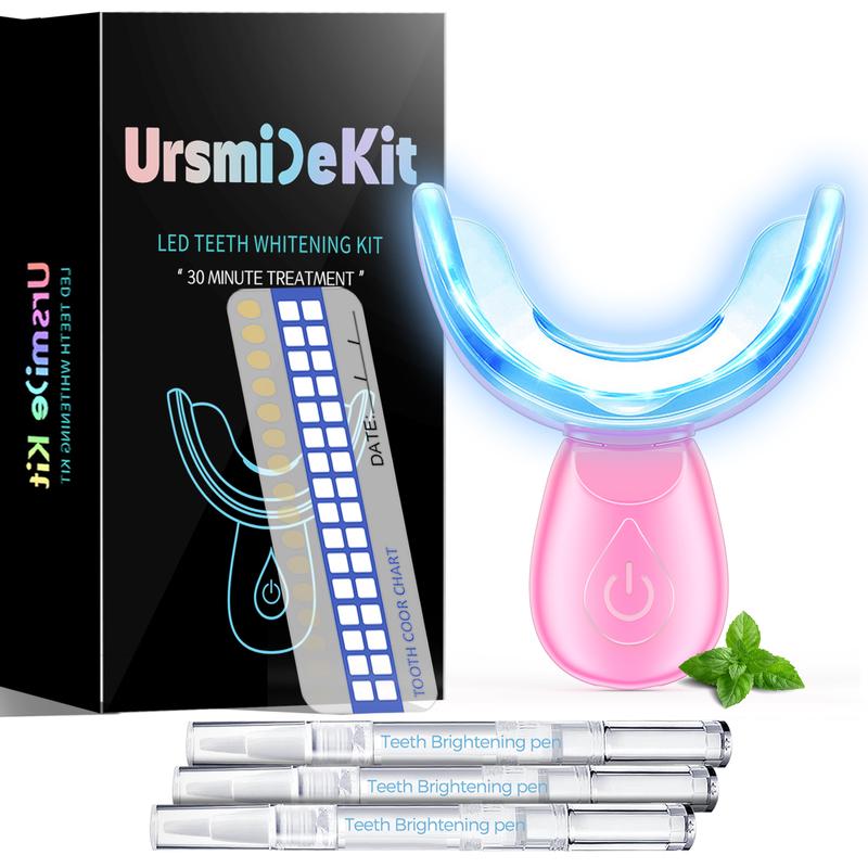 Ursmilekit Oral Teeth Brightening Kit, 16 LED Lights and 3 Gels, Portable USB Rechargeable teeth Brighten with Touch Controls, Christmas Gift