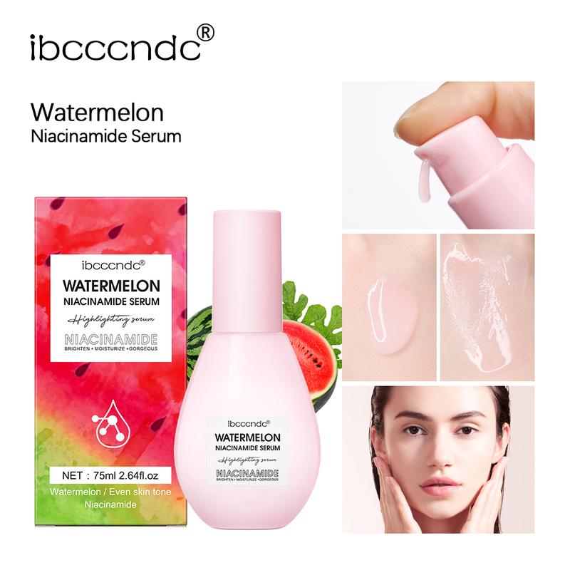 Watermelon Niacinamide Moisturize Serum for Face Skin Care, Hydrating & Brighten with Hyaluronic Acid, Glycerin and Vitamin E, Lightweight Facial Serum & Priming Liquid Highlighter(75ml)